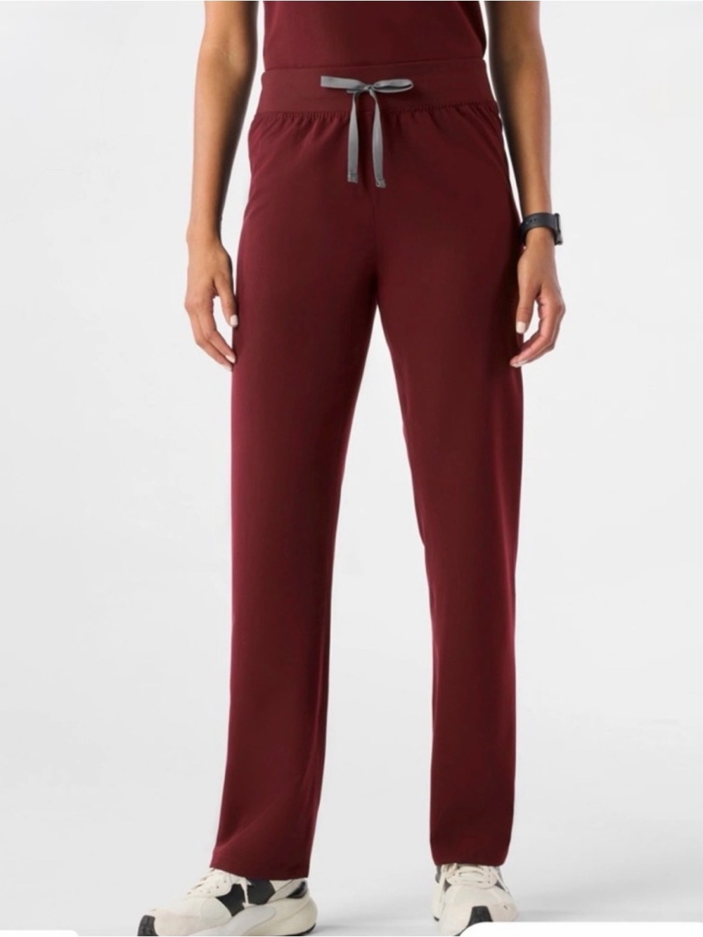FIGS Women's Livingston Basic Straight-Leg Scrub Pants Burgundy Size XXL